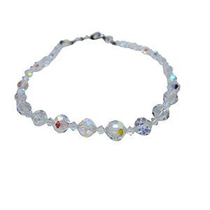 AB glass crystal faceted necklace